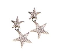 1 Paio di Orecchini da Ragazza per Signora Orecchini di Diamanti a Stella Orecchini a Bottone Orecchini Gioielli Accessori Regalo d'Amore Argento Creativo e utile