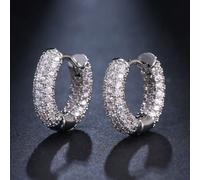 1 Paio di Orecchini da Uomo Stile Hip-Hop Interamente Placcati in Oro con Strass, Cerchi Bicolore, Adatti per Uso Quotidiano, Regalo per il Fidanzato Tagli UnicaRame