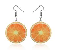 1 paio di orecchini di frutta, simpatici orecchini di frutta, orecchini a goccia arancioni per donna.