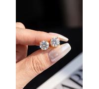 1 paio di orecchini in argento 925 Moissanite 0,1 CT-0,5 CT D colore sei artigli squisiti moissanite orecchini di fidanzamento nuziali orecchini rotondi gioielli di lusso regali per le donne