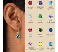 1 Paio di Orecchini in Argento Sterling S925 con Pietre Preziose, Personalizzabili per i 12 Mesi di Compleanno, Elegante Regalo di Gioielleria per Donne Pietra portafortuna di febbraio: zirconio viola