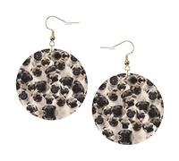 1 paio di orecchini in pelle stampata a forma di cane, 1 paio di orecchini leggeri bohémien, regalo per donne e ragazze