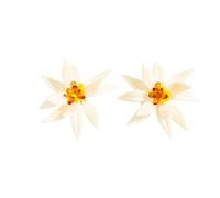 1 paio di orecchini in resina a forma di fiore con fiori in rilievo per gli appassionati di moda e un look dolce per le vacanze, petali per le orecchie, fiori floreali, One Size, come descritto, come