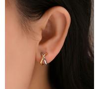 1 paio di orecchini mini bicolore in rame, adatti sia agli uomini che alle donne. che hanno i lobi delle orecchie più piccoli o più grandi devono fare attenzione quando li acquistano. Tagli UnicaRame