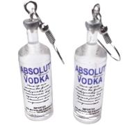 1 paio di orecchini pendenti a forma di bottiglia di vodka creativo cartone animato bere birra orecchino pandent bottiglia trasparente ciondola ornamento appeso design pratico gioielli risultati