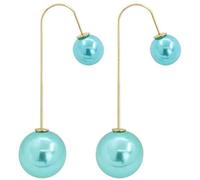 1 paio di orecchini pendenti da donna alla moda a forma di U a doppia faccia con perle finte sferiche pendenti per feste di nozze dietro lineari lunghi orecchini gioielli regalo per donne ragazze