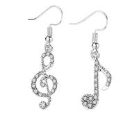 1 paio di orecchini pendenti da donna con strass di cristallo alla moda nota musicale per le donne gioielli alla moda