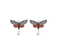 1 paio di orecchini pendenti smaltati con stampa leopardata a farfalla, gioielli vintage ispirati alla natura da donna