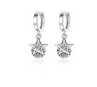 1 paio di orecchini per ragazze femminili Orecchini creole d'argento con zirconia glitter stelle del regalo per la moglie/fidanzata/figlia Natale