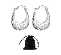 1 paio di orecchini rotondi cavi, 1 custodia, orecchini a cerchio a spirale, orecchini a cerchio ipoallergenici, orecchini a cerchio in argento, adatti per la combinazione quotidiana, 2,5 cm x 2,1 cm,