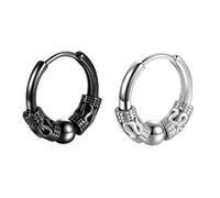 1 Paio di Orecchini Rotondi dell'orecchino Rotondo dell'Acciaio Inossidabile degli Uomini Punk Freddo per Gli Orecchini dei monili placcati del Nastro per Il Regalo degli uominiDurability