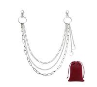 1 paio di pantaloni punk, 1 tasca portaoggetti, decorazioni a vita con luna, catena a vita in metallo, pantaloni hip hop, accessori per gonna e jeans, accessori per abbigliamento, 47 cm, lega, No