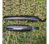 1 paio di parafanghi anteriori e posteriori per bici pieghevoli, set di plastica adatti per biciclette con ruote piccole, con manopola rimovibile (30-35,5 cm)