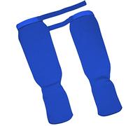 1 paio di parastinchi per arti marziali miste, protezione elastica, blu e M