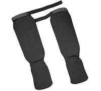 1 paio di parastinchi per arti marziali miste, protezione elastica, colore: nero e S