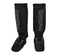 1 Paio Di Paratibie Muay Thai Neri E Grigi Con Supporto Per Il Piede Per Adolescenti E Adulti, Paratibie Per Mma E Kickboxing, Manicotti Per La Gamba Arti Marziali, Prevenzione Dello Scivolamento, Fas