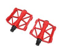 1 paio di pedali per mountain bike, in lega di alluminio doppio lato non flat a pedale in bicicletta per cavalcate per strada in montagna (Rosso)