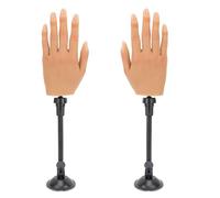 1 paio di per pratica per unghie acriliche, flessibili e pieghevoli, per nail art, manichino con punte trasparenti per unghie, supporto a ventosa, per pratica delle unghie
