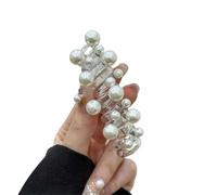 1 paio di perle filo telefonico con fiocco e fascia elastica for capelli for le donne, ragazza, tessitura dei, cavo a spirale, elastico, accessori for per capelli folti e sottili(White)