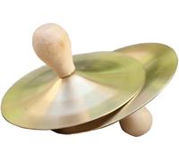 1 paio di piatti a mano, piatti da marcia, piatti piccoli in rame da 15,2 cm, con strumento a percussione per adulti, bambini, feste