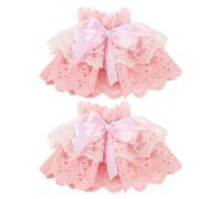 1 paio di polsini in pizzo rosa: bracciale con polsino floreale Lolita -