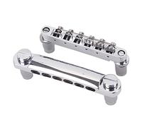 1 paio di ponti for chitarra elettrica a 12 corde con bloccaggio del ponte, set di sellette in osso non sbiancato for chitarra acustica classica, argento