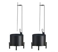 1 paio di porta incenso in metallo con raccogli cenere, base stabilizzante a quattro zampe, per meditazione, yoga, decorazione per la casa (nero)