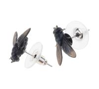 1 paio di pratici orecchini a forma di mosca in resina texture unica donna moda Halloween gioielli divertenti orecchini, One Size, come descritto, come descritto