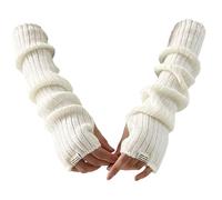 1 paio di riscaldanti a braccio 15x3 scalda armato bianchi a maglia scalpianti a braccio di dito da donna scalda bianca da polso bianco Y2K maniche a braccio di ragazze fresche per donne e ragazze, r