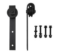 1 paio di rulli scorrevoli per porta, kit di pulegge per binari sospesi, set di ruote hardware per porta del fienile in acciaio al carbonio per soggiorno, camera da letto studio (Nera)