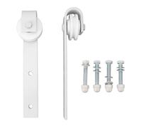 1 paio di rulli scorrevoli per porte, kit di pulegge per binari sospesi, set di ruote per porta del fienile in acciaio al carbonio per soggiorno, camera da letto studio (Bianca)