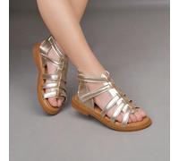 1 Paio di sandali alla romana con design minimalista alla moda per ragazze, con suola morbida antiscivolo, scarpe da spiaggia per bambini, sandali casual versatili adatti per l'estate EUR21,EUR22,EUR2