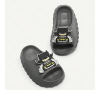 1 Paio Di Sandali/Ciabatte Per Bambini, Versatili, Con Stile DC, Adorabili, Punta Aperta, Antiscivolo, Traspiranti, Adatti Per Uso Interno/Esterno CN18-19,CN20-21,CN22-23,CN24-25,CN26-27,CN28-29Letter