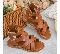 1 Paio di Sandali Classici e alla Moda alla Romana per Ragazze, Antiscivolo e Durevoli, Adatti per l'Estate EUR34,EUR35,EUR36,EUR26,EUR27,EUR28,EUR29,EUR30,EUR31,EUR32,EUR33Geometrico