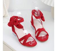 1 Paio di Sandali con Tacco Alto e Fiocco Rosso, Adatti per Bambini. Questo Stile Multifunzionale è una Scelta Eccellente per Uscite Quotidiane, Vacanze Estive e Centri Commerciali. Possono Essere Fac