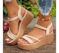 1 Paio di sandali con zeppa e suola spessa, adatti per adolescenti, leggermente più piccoli, impermeabili, versatili EUR36,EUR37,EUR38,EUR39,EUR40,EUR41,EUR42