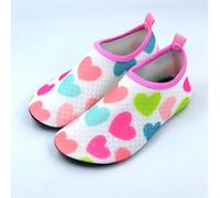 1 paio di sandali da spiaggia leggeri e traspiranti con grazioso design a cuore per bambine, adatti per spiaggia, oceano, nuoto, sport acquatici, estate. 1 paio di scarpe da acqua in tessuto con punta