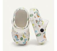 1 Paio di sandali da spiaggia traspiranti con stampa a cartone animato di dinosauri per bambini, scarpe per bambini piccoli e neonati con design a dinosauri carini CN16-17,CN18-19,CN20-21,CN22-23,CN24