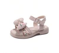 1 Paio di sandali estivi best seller per ragazze, morbidi e dolci in tonalità grigio chiaro. Il gambale è decorato con un fiocco raffinato e bellissimi ricami, carini e alla moda. Realizzati in materi