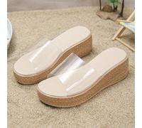 1 Paio di Sandali Estivi da Ragazza, Minimalisti alla Moda, Infradito da Spiaggia con Zeppa Platform, Ciabatte Slip-On EUR34,EUR35,EUR36,EUR37,EUR38,EUR39,EUR40,EUR41,EUR30,EUR31,EUR32,EUR33Colore uni