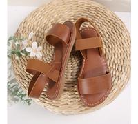1 Paio di sandali piatti con cinturino elastico e punta aperta per bambini, casual alla romana, leggeri, adatti per bambini dai 3 ai 15 anni, carini e alla moda, nuovi per la primavera e l'estate EUR3
