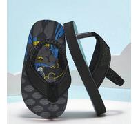 1 Paio di sandali piatti estivi casual e divertenti da spiaggia e vacanza, adatti per bambini/bambini piccoli, colore nero EUR20,EUR21,EUR22,EUR23,EUR24,EUR25,EUR26stampa dappertutto