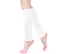 1 Paio Di Scaldapiedi Da Donna Bianchi, Scaldamuscoli Da Donna, Morbidi Scaldamuscoli Invernali in Maglia, Adatti per Pattinaggio Su Ghiaccio, Danza Classica E Pratica Di Danza