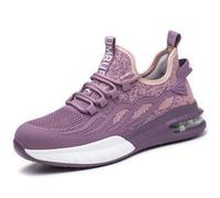 1 Paio di Scarpe Antinfortunistiche da Donna, Tomaia in Rete, Scarpe di Protettive, Antiurto, Antipuntura, Leggere e Traspiranti, Serie Sportiva, Colore Viola Alla Moda, Adatte per Tutte le Stagioni, 