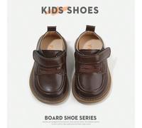 1 Paio di scarpe casual per bambini, design a colore solido semplice, facile da curare, punta tonda, stile con , stile britannico, adatto per la scuola, uso quotidiano e occasioni formali [Selezionare