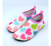 1 Paio di Scarpe da Acqua per Ragazze con Suola in Gomma Rosa a Forma di Cuore, Adatte per Spiaggia, Scarpe da Acqua con Fondo Morbido, Scarpe Traspiranti per Guadi, Scarpe a Piedi Nudi e Scarpe da Pa