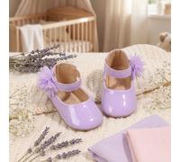 1 Paio di Scarpe da Camminare per Bambina Colore Unito Floreale in PU con Chiusura a Strappo Design 0-15 Mesi Dolci Eleganti Scarpe da Camminare Piatte Antiscivolo Traspiranti Adatte per Primavera e A