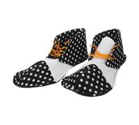 1 paio di scarpe da clown di Halloween, nere, bianche e punteggiate, per