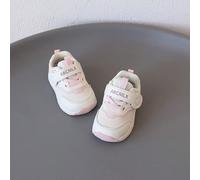1 Paio di scarpe da neonato/bambino con decorazioni a motivi cartoni animati, realizzate in materiale simil-pelle, con punta tonda, chiusura a strappo e tacco piatto, adatte per il gattonamento quotid