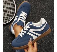 1 Paio di Scarpe da Skateboard da Donna in PU con Motivo Geometrico e Lacci, Sneaker Casual Retrò (Fare riferimento alla tabella delle taglie nell'immagine del prodotto quando si effettua l'ordine) CN